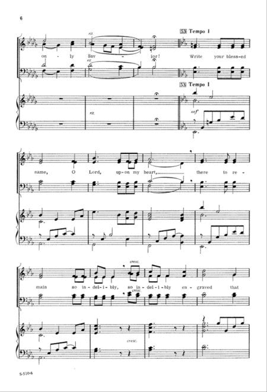Write Your Blessed Name, O Lord 4-Part scores gallery preview page 6
