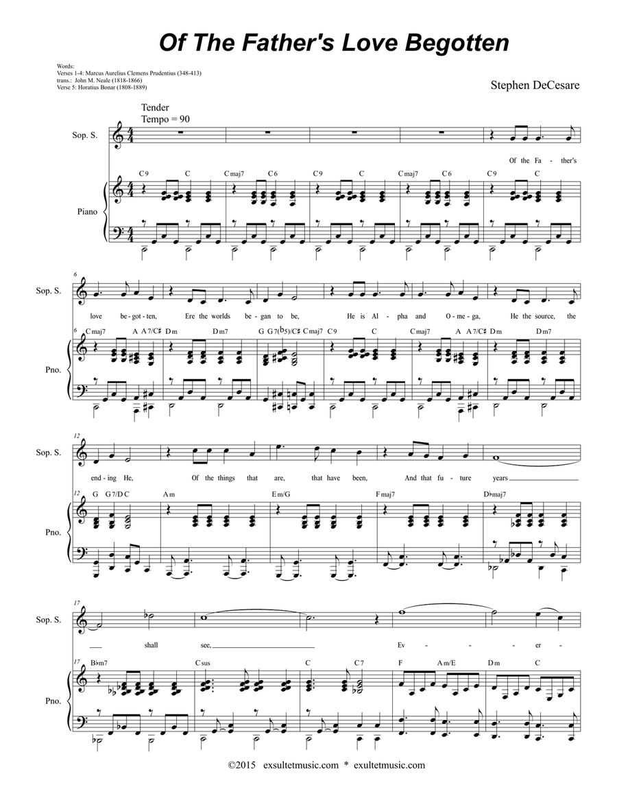 Of The Father's Love Begotten (Choir/Vocal Score) 4-Part scores gallery preview page 2