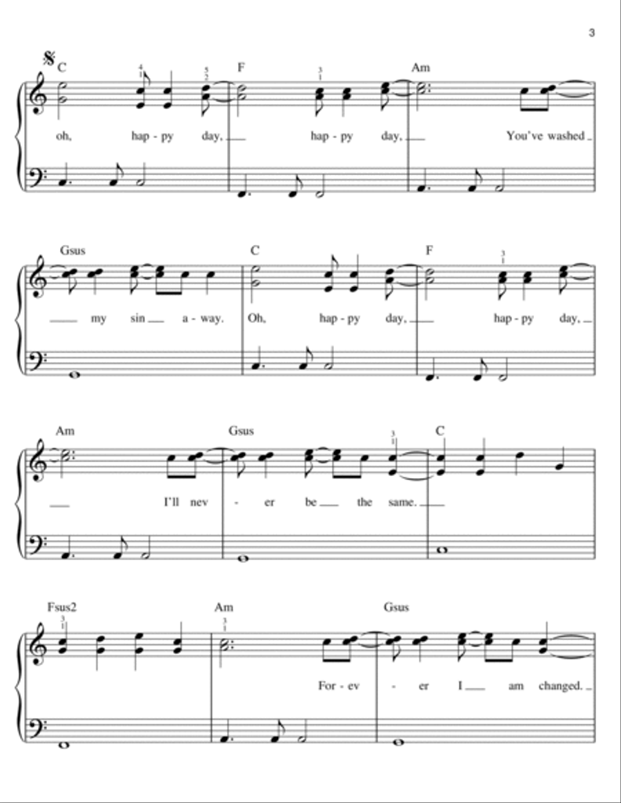 Happy Day Happy Day Easy Piano scores gallery preview page 3