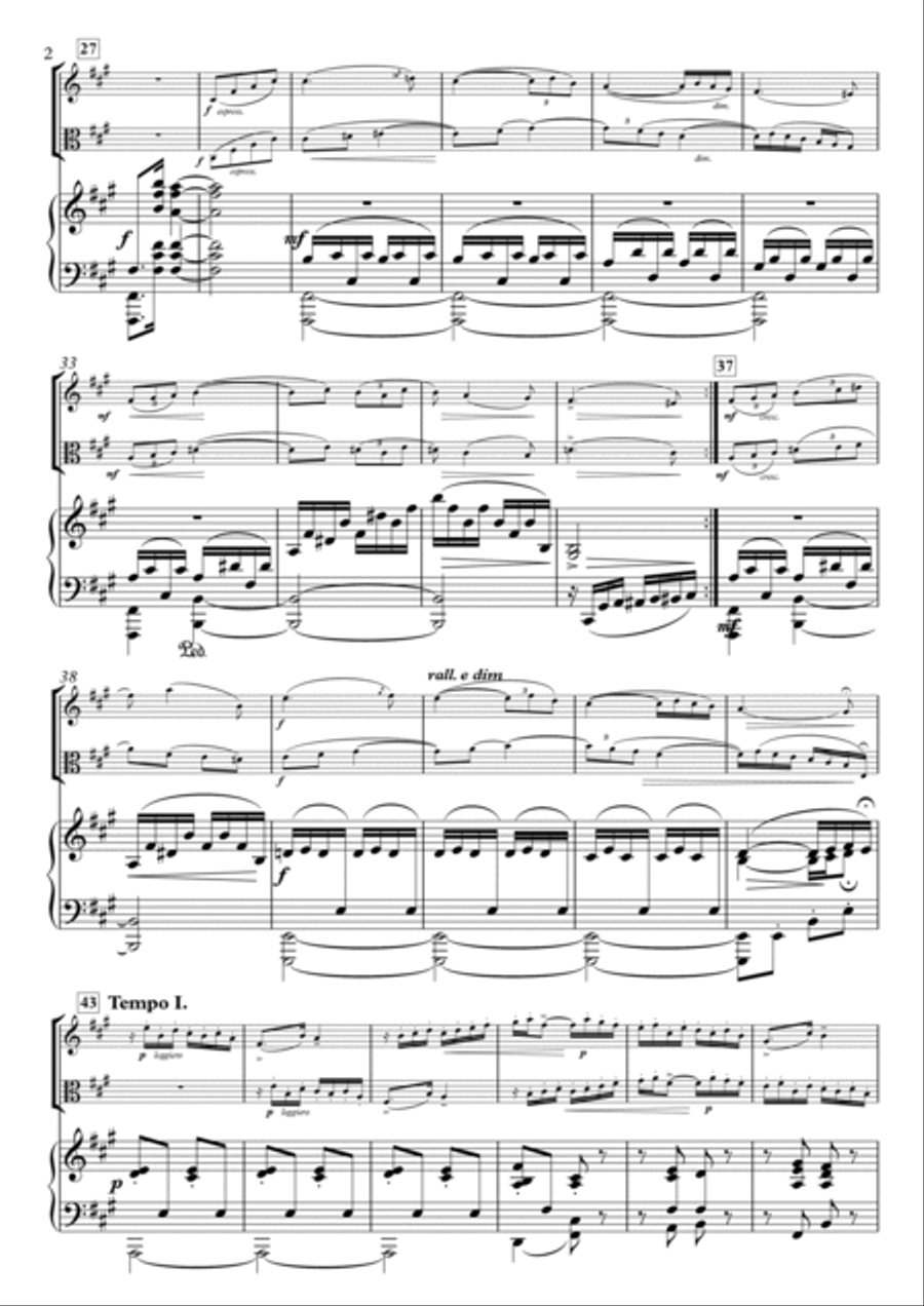 Miniatures, No.5 Interemzzo H.88-2 for Violin, Viola & Piano Piano Trio scores gallery preview page 2