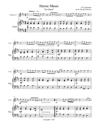 Heroic Music "La Grace" for Solo Trumpet and Organ