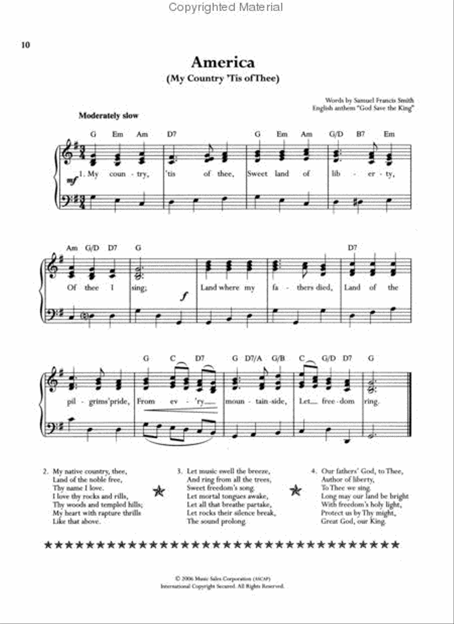 America's All-Time Favorite Songs for God and Country Piano, Vocal, Guitar scores gallery preview page 2