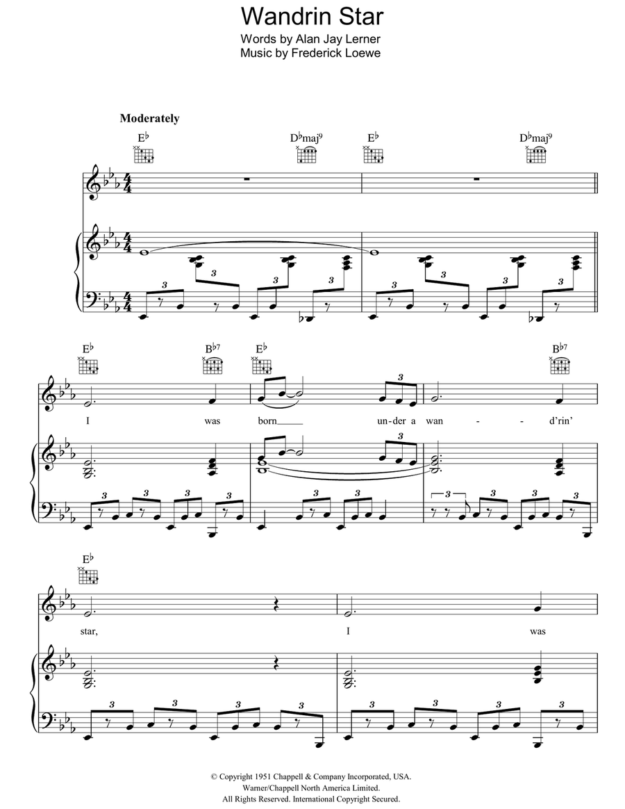 Wand'rin' Star (from Paint Your Wagon) Guitar scores gallery preview page 1