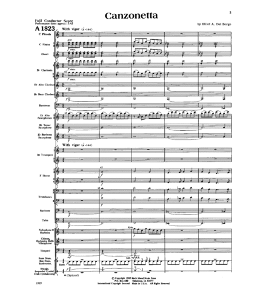 Canzonetta Concert Band scores gallery preview page 2