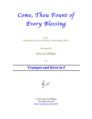 Book cover for Come, Thou Fount of Every Blessing for Trumpet and Horn