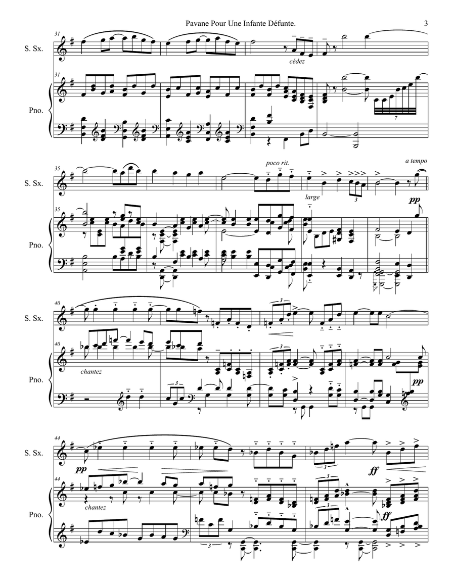 Pavane Pour Une Infante Defunte Soprano Saxophone scores gallery preview page 3