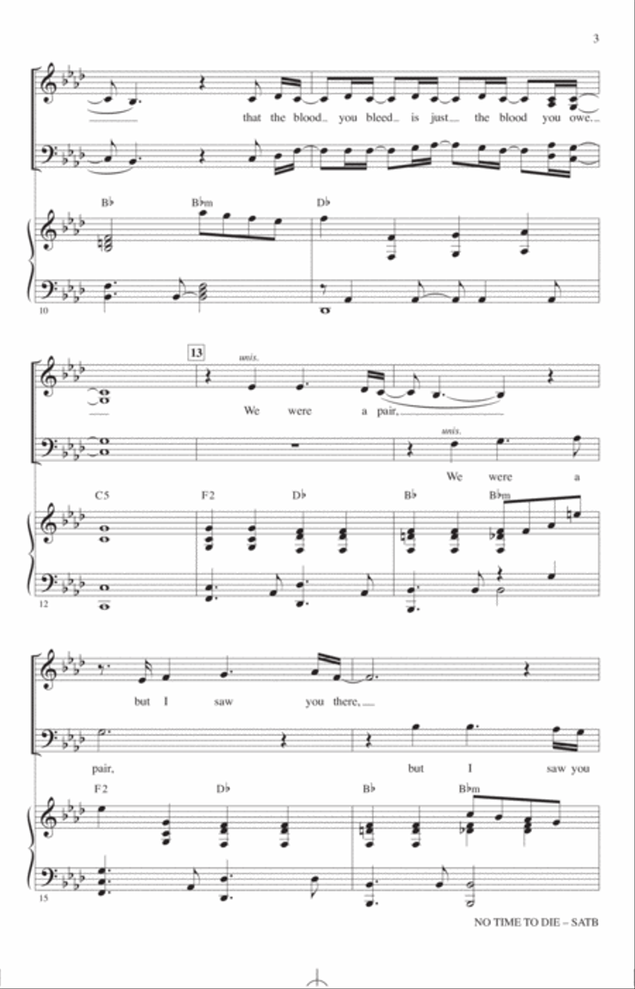 No Time To Die (arr. Mark Brymer) 4-Part scores gallery preview page 2