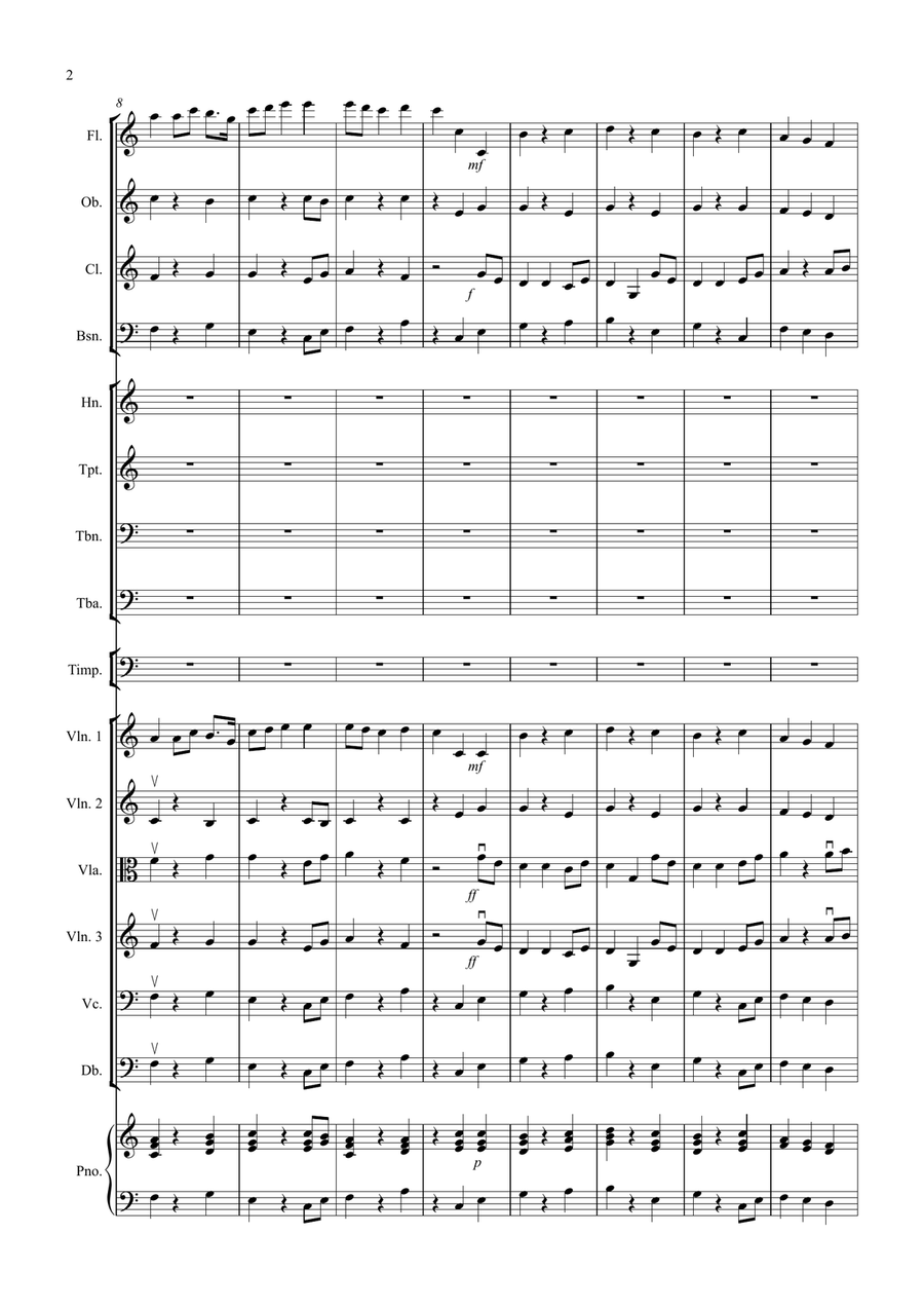 Jupiter Hymn for School Orchestra Large Ensemble scores gallery preview page 2