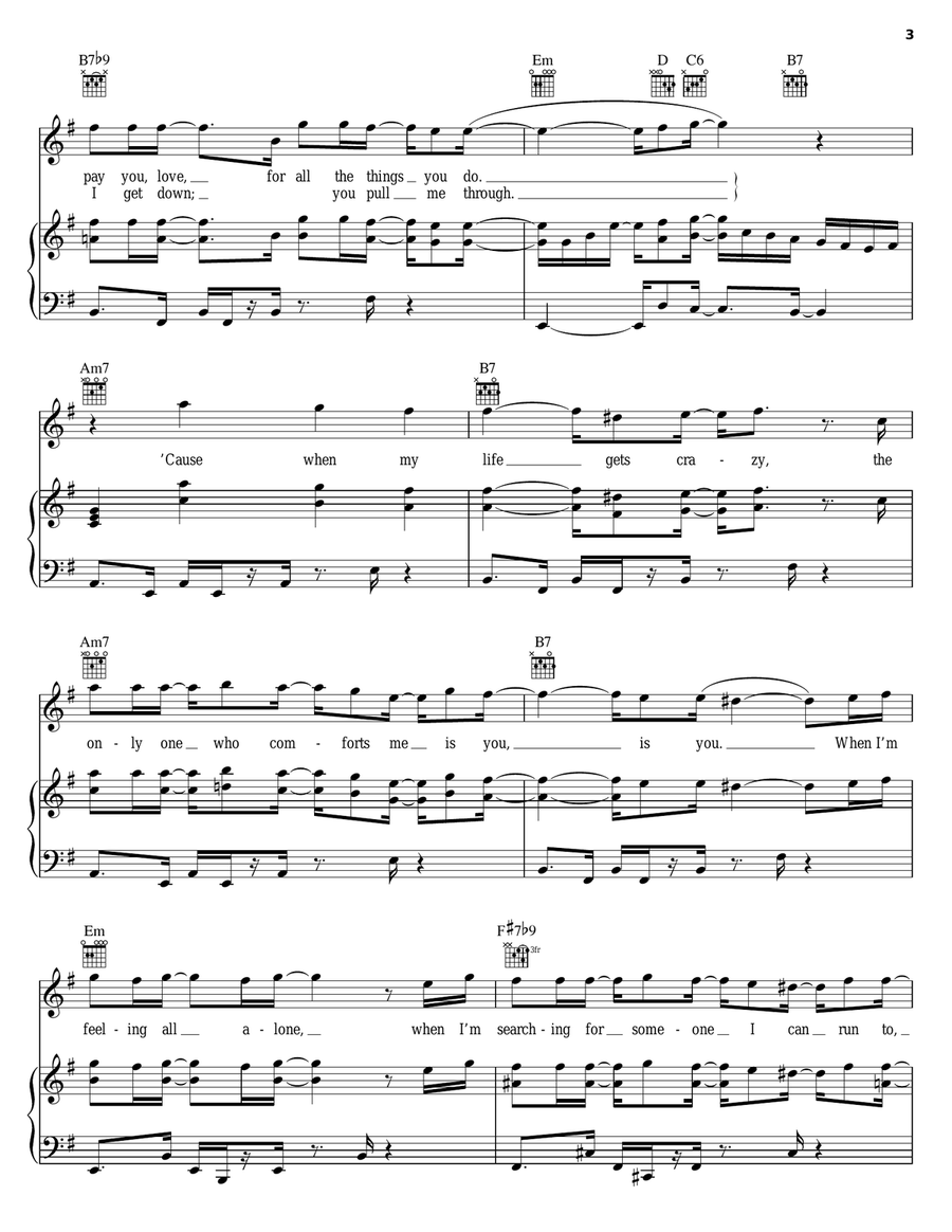 I Reach For You Piano, Vocal, Guitar scores gallery preview page 3