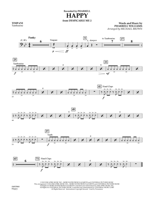 Happy (from Despicable Me 2) (arr. Michael Brown) - Timpani