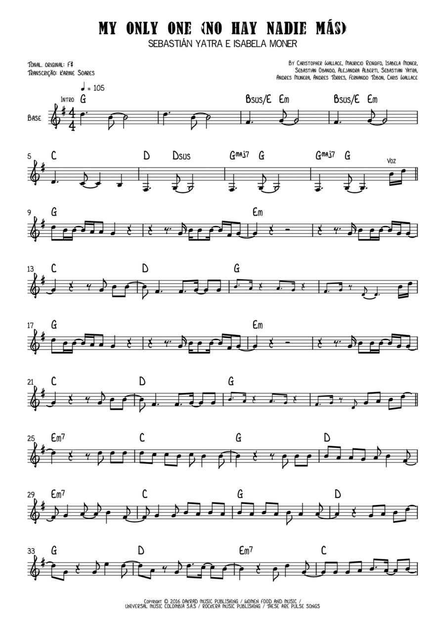 My Only One (No Hay Nadie Mas) Piano scores gallery preview page 1