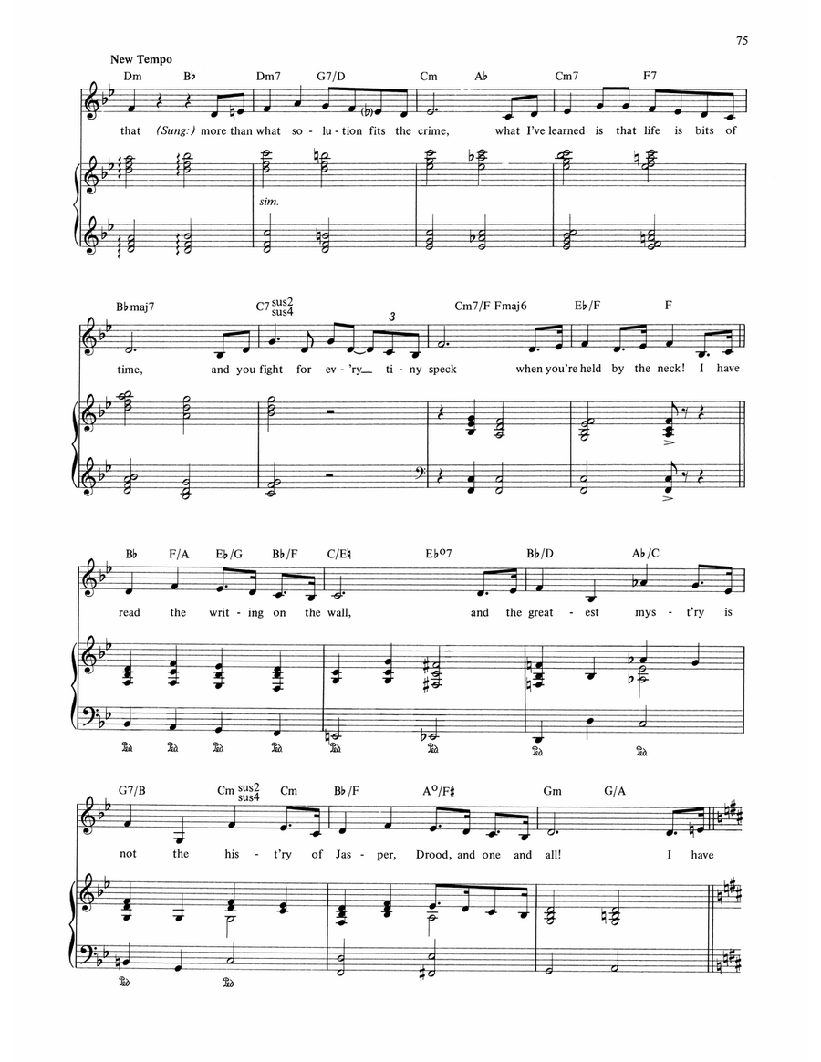 The Writing On The Wall (from The Mystery Of Edwin Drood) Piano, Vocal, Guitar scores gallery preview page 4