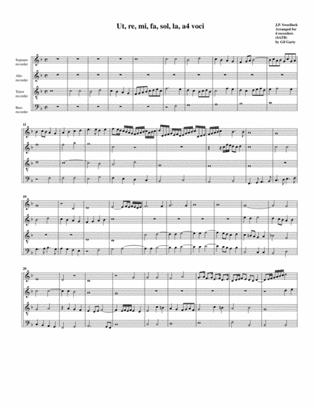 Ut, re, mi, fa, sol, la SwWV 263 (arrangement for 4 recorders)