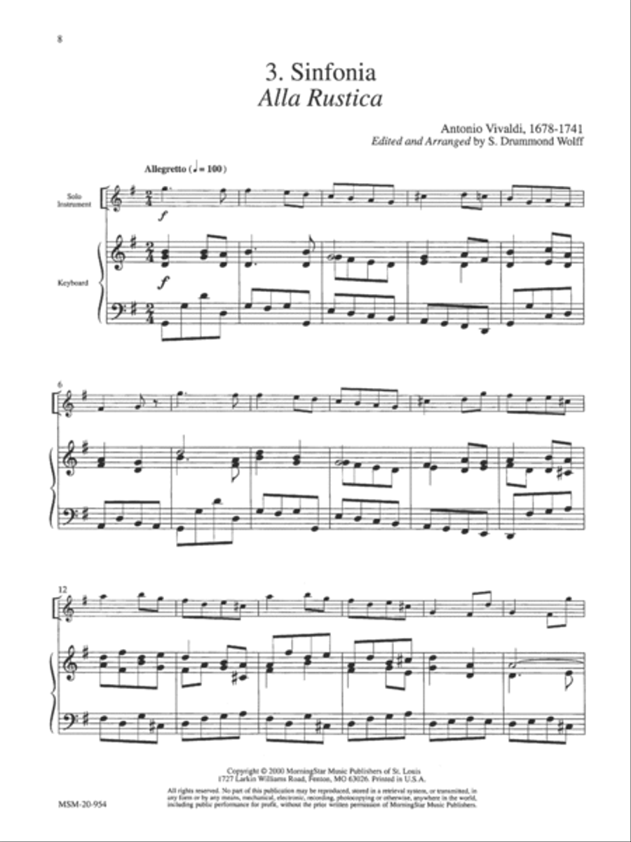 Baroque Music for Solo Instrument & Keyboard, Set V