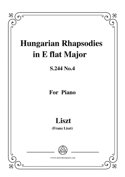 Liszt-Hungarian Rhapsodies,S.244 No.4 in E flat Major,for piano image number null