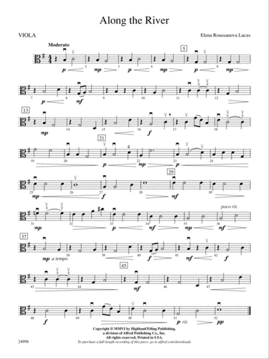 Along the River: Viola String Orchestra scores gallery preview page 1