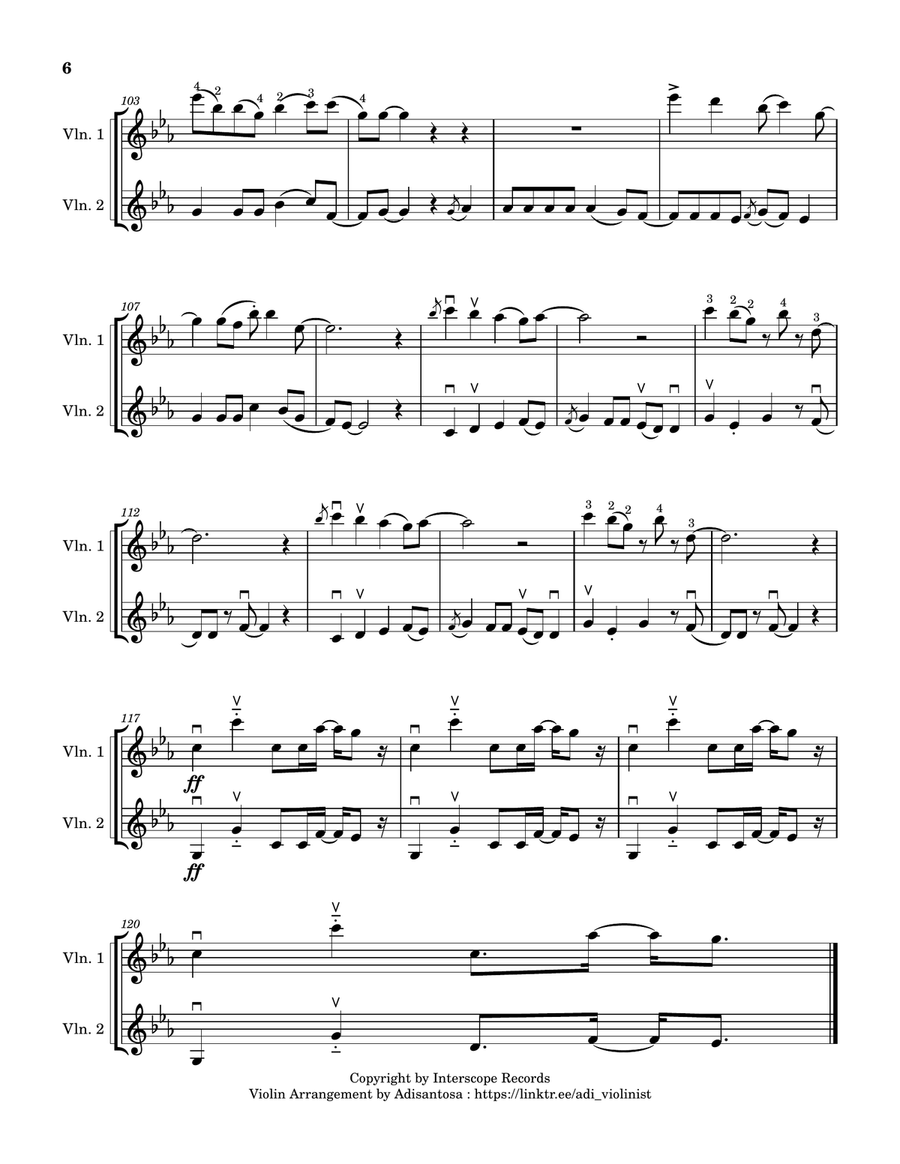 Judas Judas String Duet scores gallery preview page 6