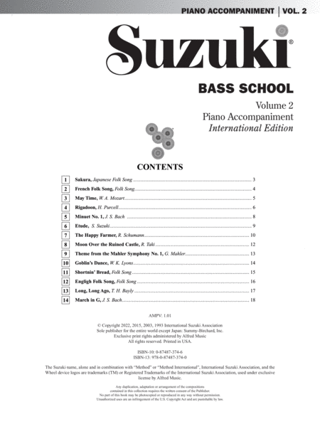 Suzuki Bass School, Volume 2