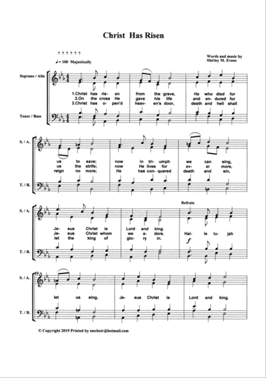 Christ Has Risen 4-Part scores gallery preview page 2