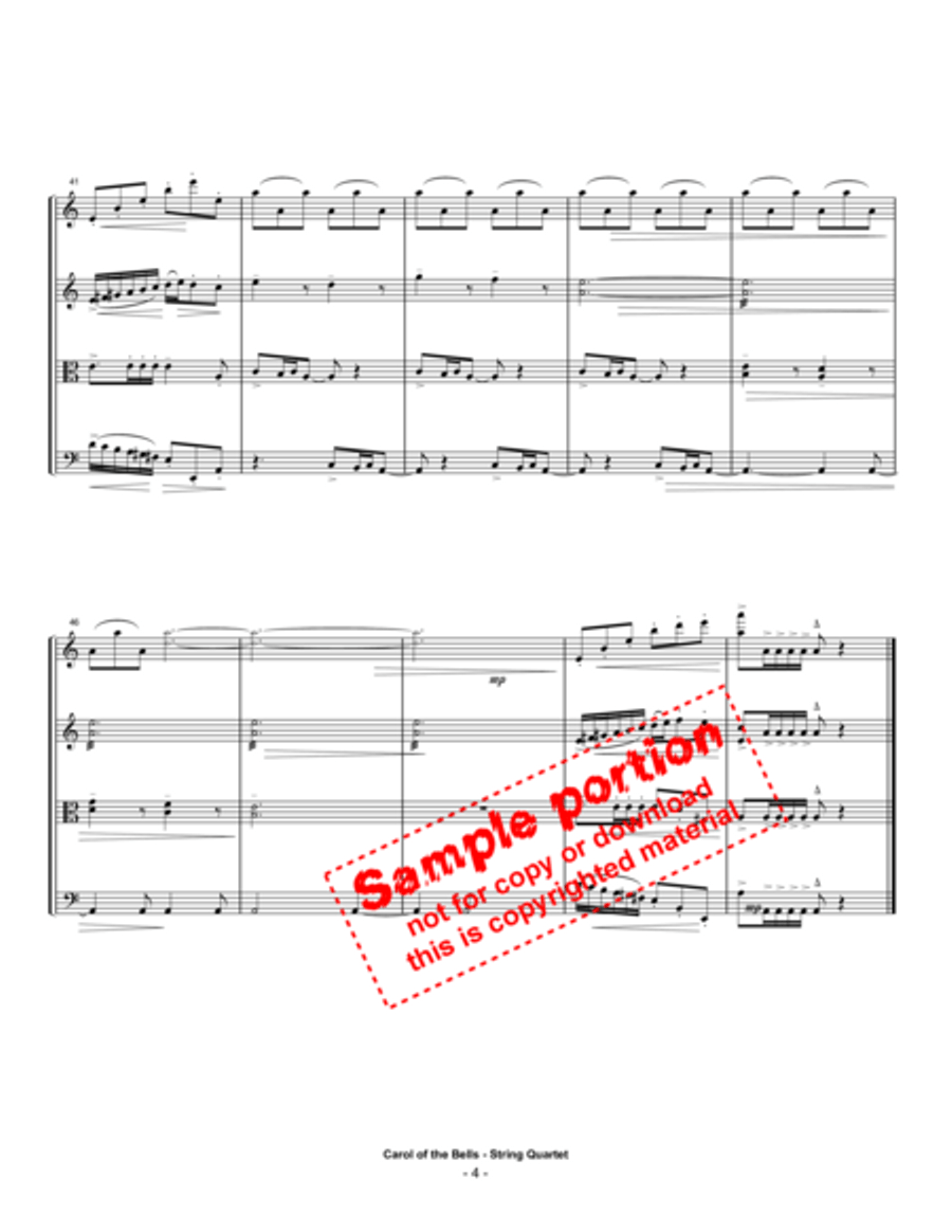 Carol Of The Bells Cello scores gallery preview page 4