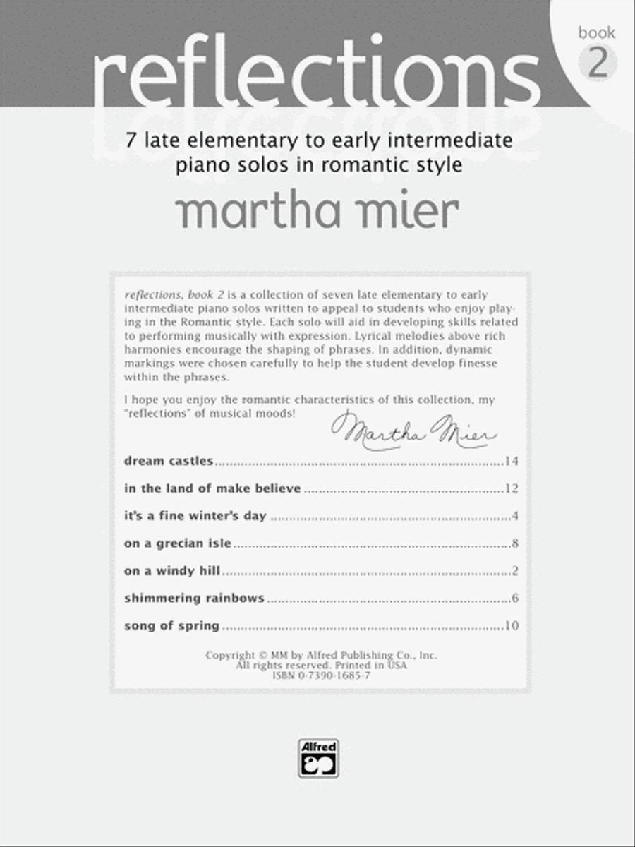 Reflections, Book 2 Reflections, Book 2 Easy Piano scores gallery preview page 2