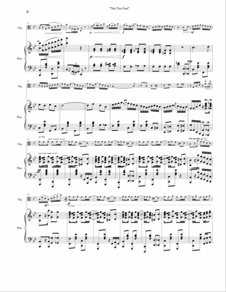 Not Too Fast - A Ragtime Medley Viola scores gallery preview page 6