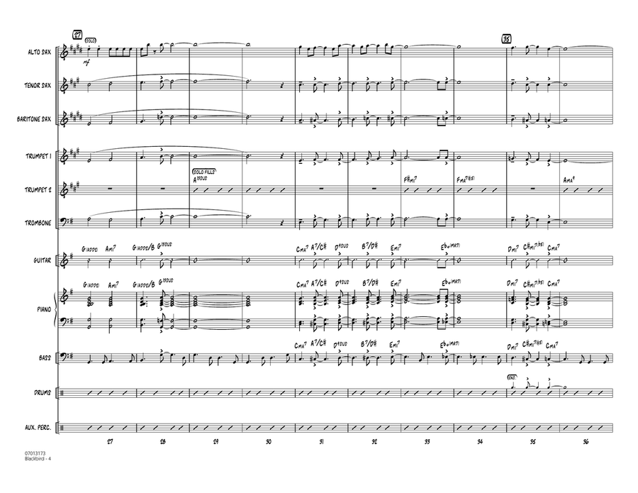 Blackbird - Full Score Jazz Ensemble scores gallery preview page 4