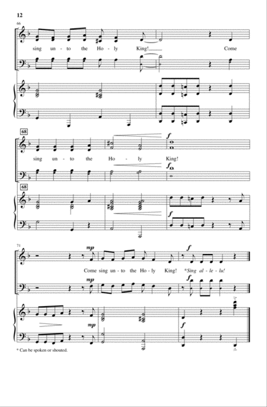 Calypso Cradle Carol Calypso Cradle Carol 4-Part scores gallery preview page 12