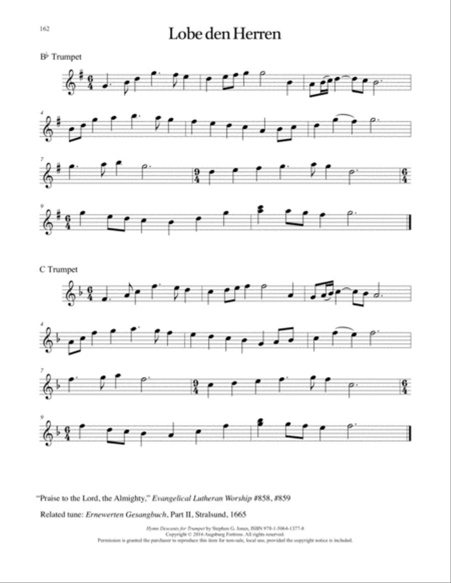 Hymn Descants for Trumpet C Trumpet scores gallery preview page 163