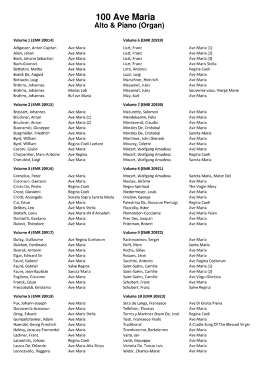 100 Ave Maria Volume 5 Alto Voice scores gallery preview page 14