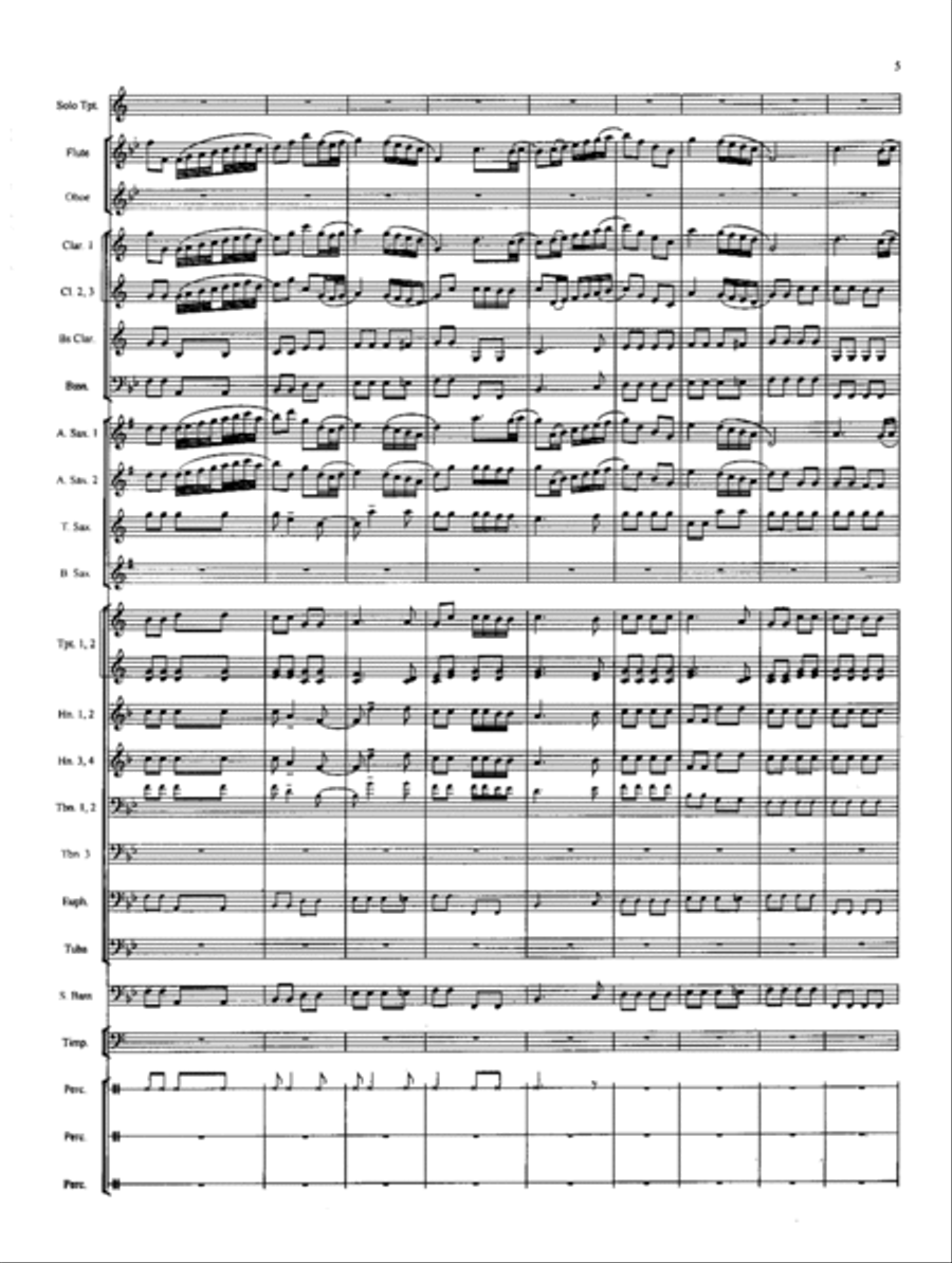 Allegro from Concerto for Trumpet Concert Band scores gallery preview page 4