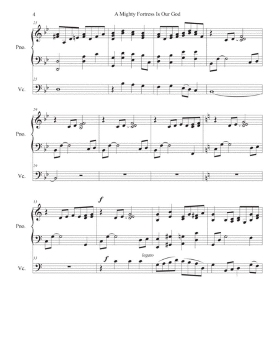 A Mighty Fortress Cello Solo A Mighty Fortress Cello Solo Piano scores gallery preview page 4