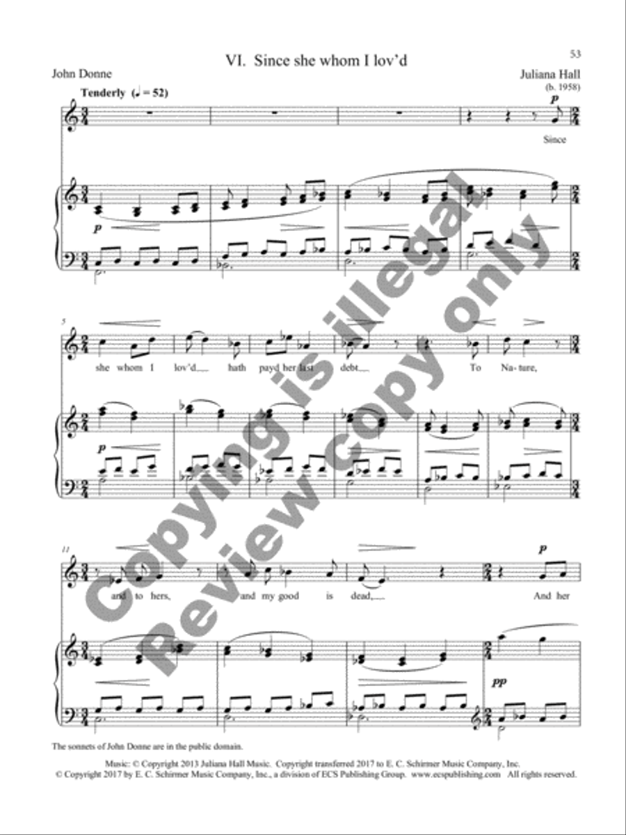 The Holy Sonnets of John Donne: 9 Songs for Tenor and Piano on Sonnets by John Donne Tenor Voice scores gallery preview page 16