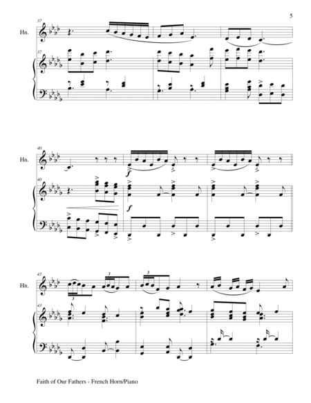 FAITH OF OUR FATHERS (Duet – French Horn and Piano/Score and Parts) image number null