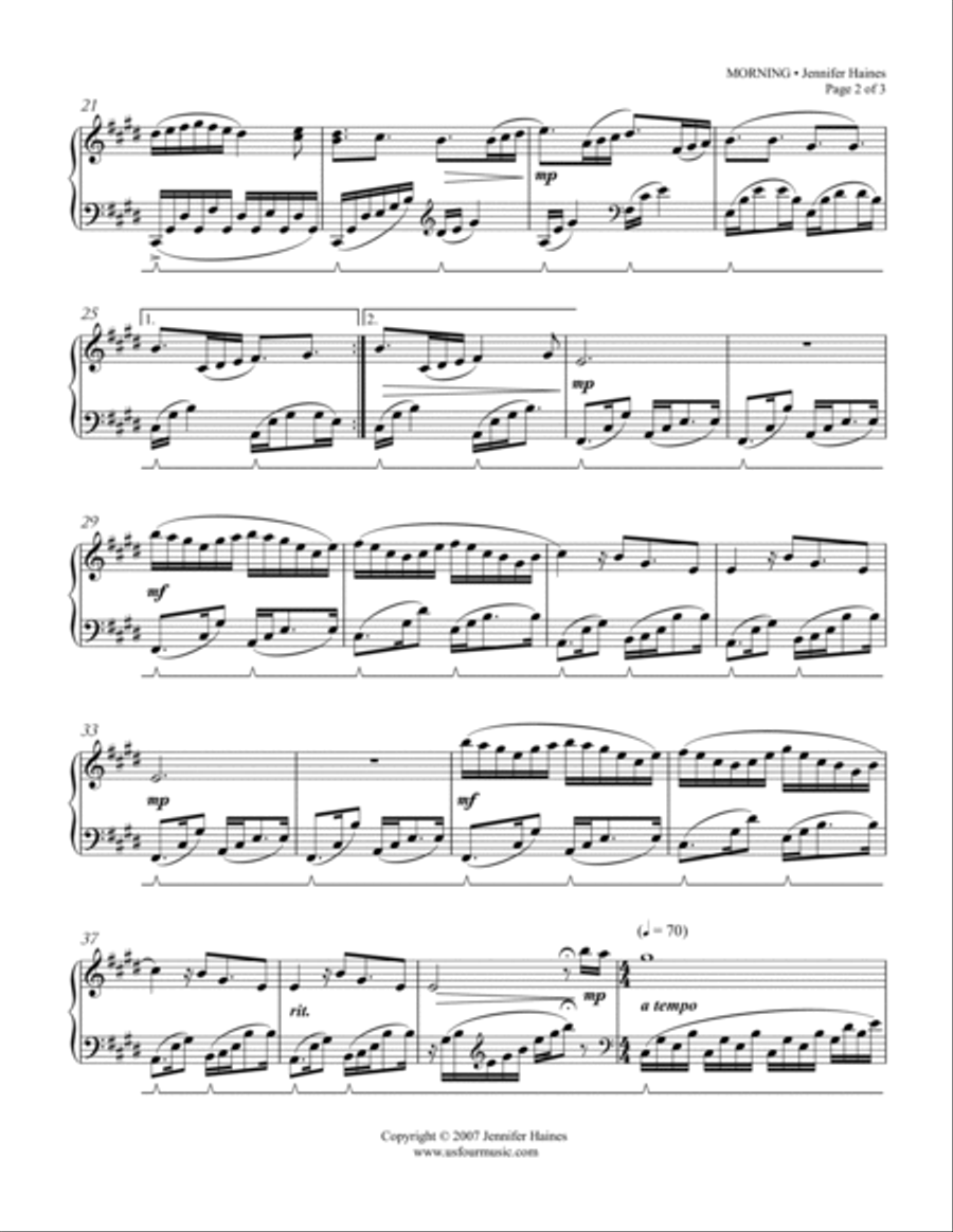 Morning Piano Solo scores gallery preview page 2