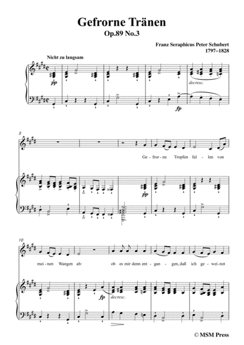 Schubert-Gefrorne Tränen,from 'Winterreise',Op.89(D.911) No.3,in c sharp minor,for Voice&Piano image number null