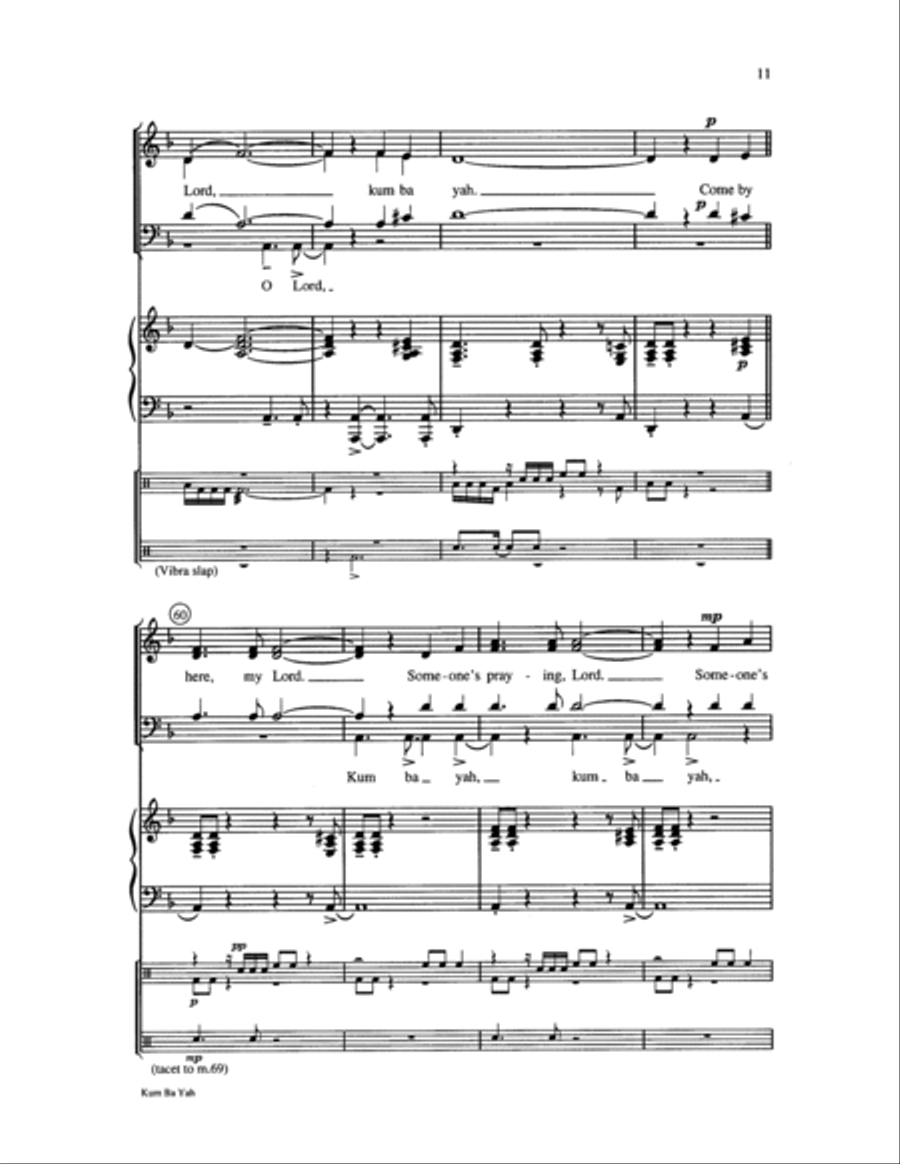 Kum Ba Yah Choir scores gallery preview page 11