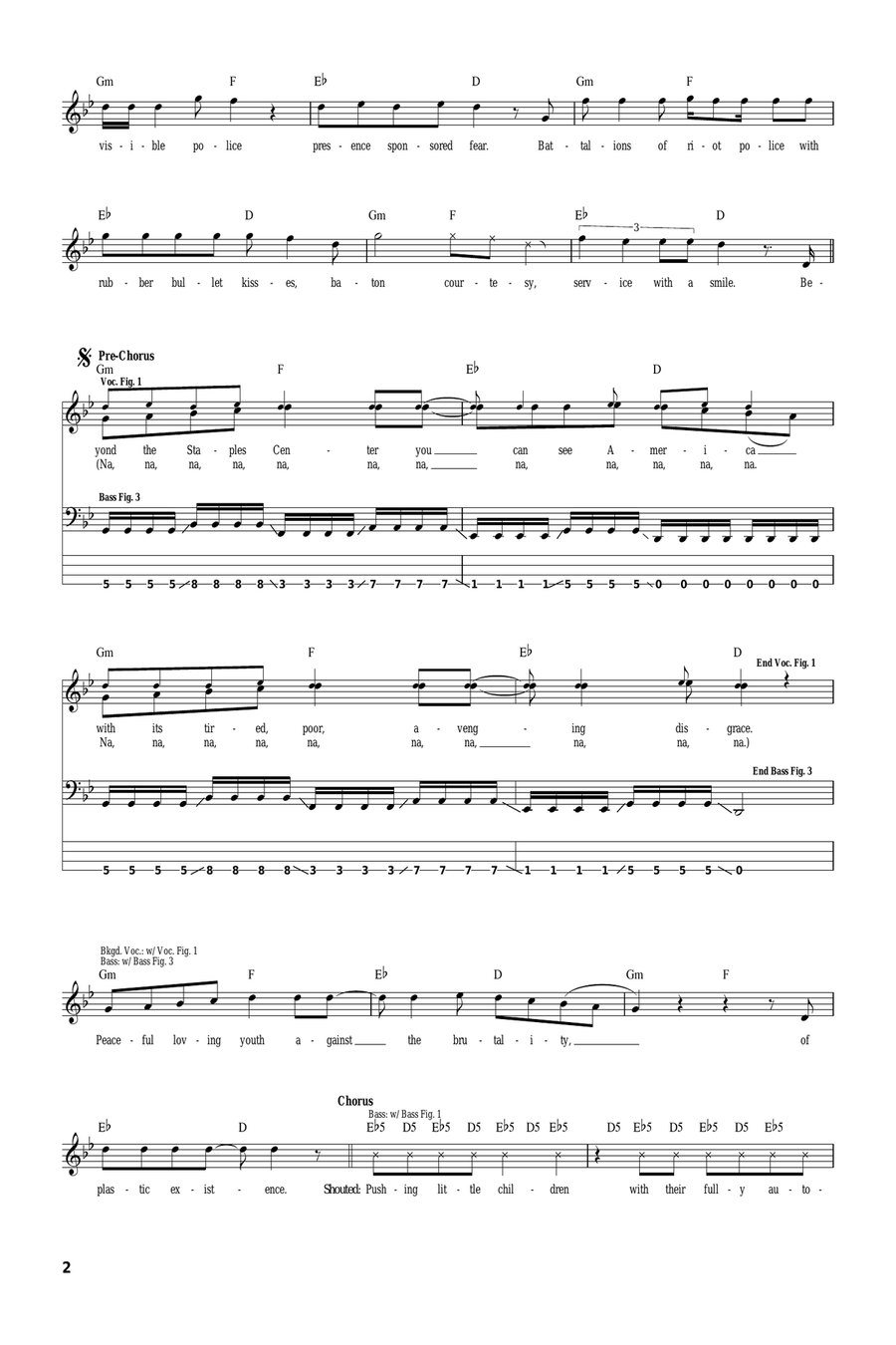 Spiders by System of a Down - Electric Guitar - Digital Sheet Music