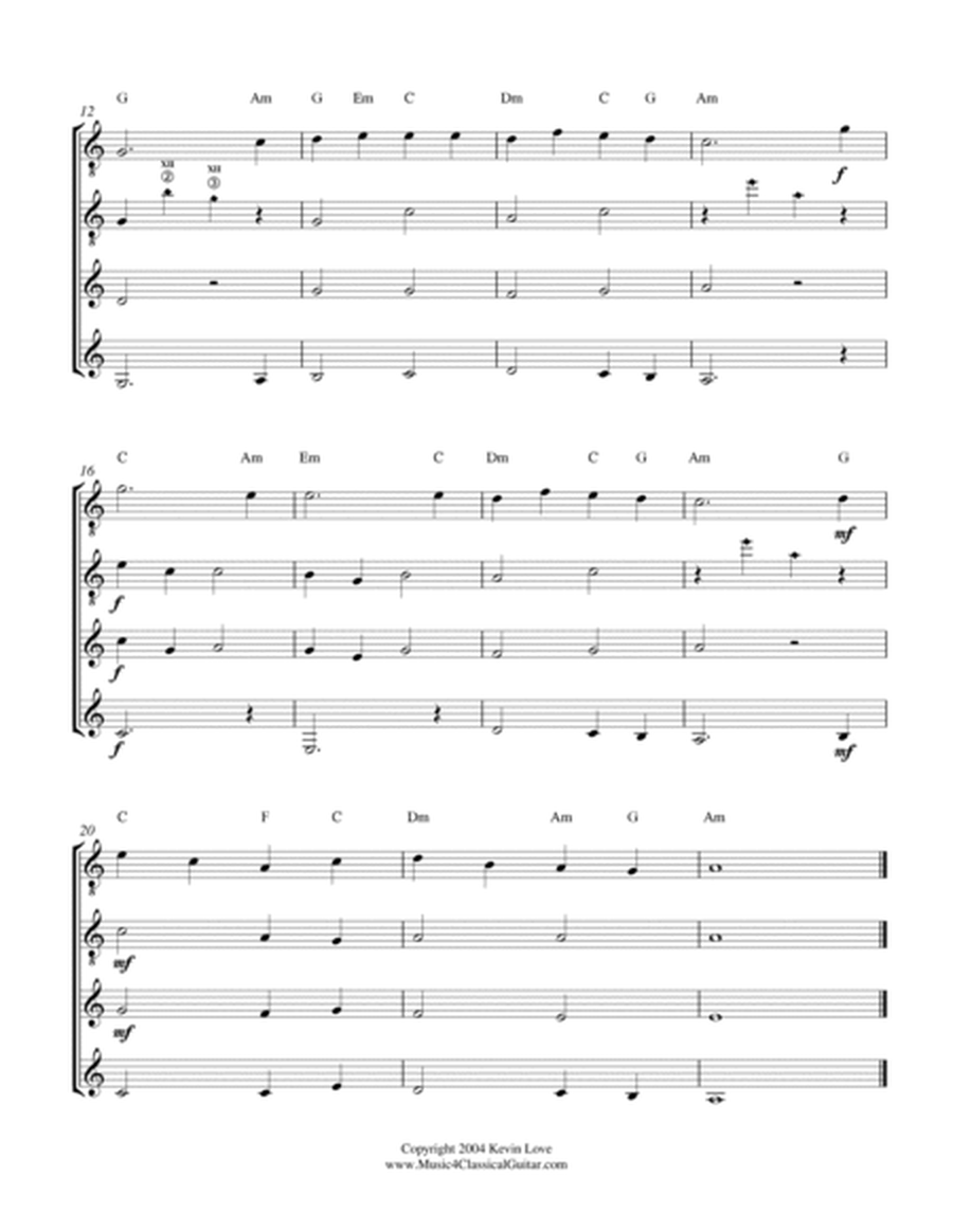O Come, O Come Emmanuel (Guitar Quartet) - Score and Parts image number null