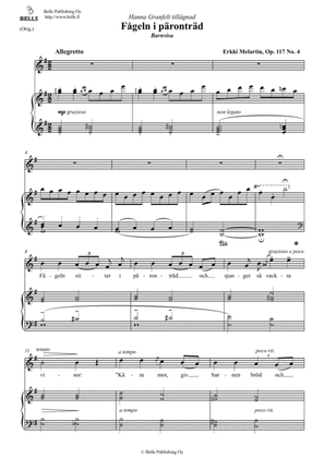 Fageln i parontrad, Op. 117 No. 4 (Original key. E minor)
