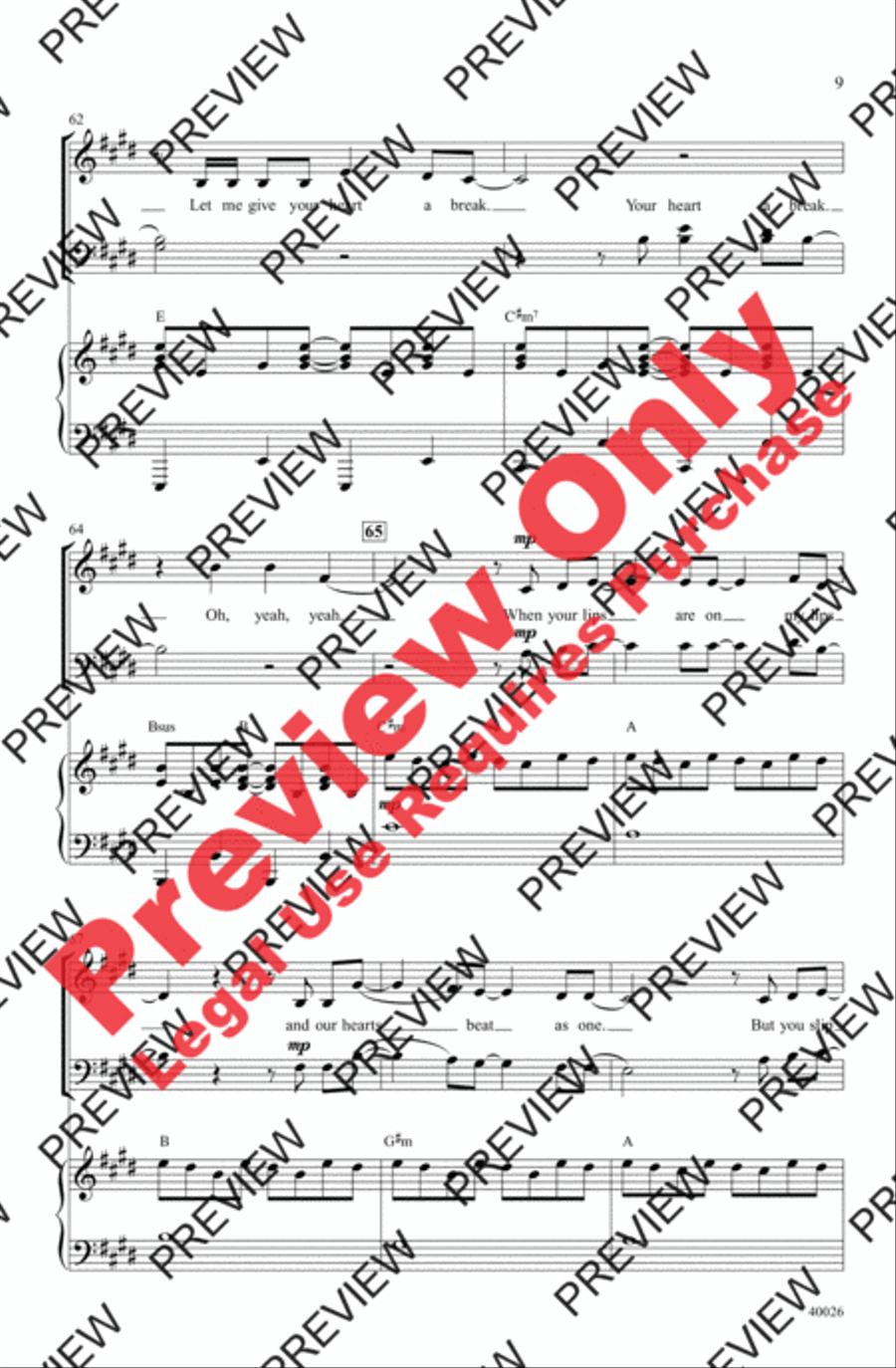 Give Your Heart a Break Give Your Heart a Break 4-Part scores gallery preview page 9