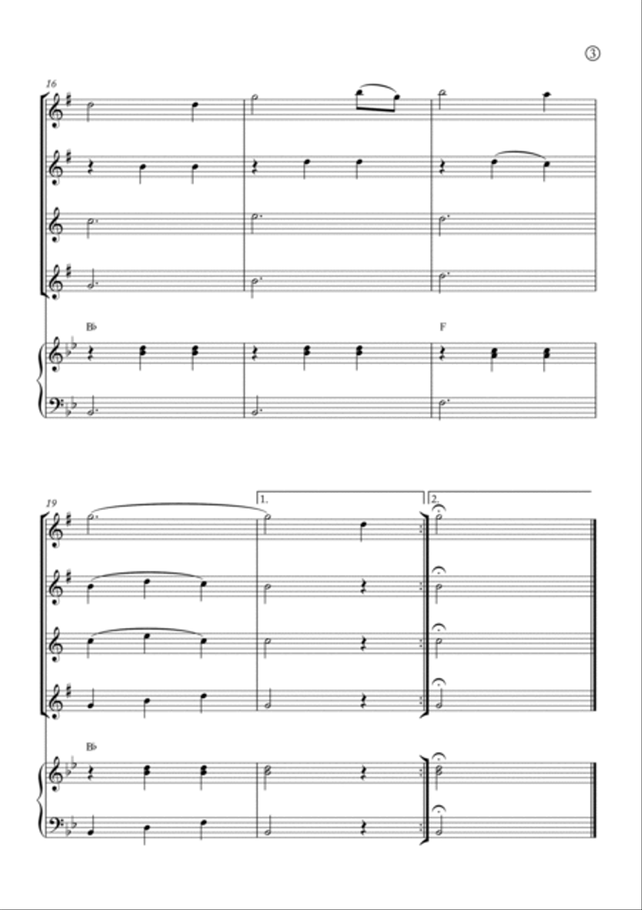 Amazing Grace Saxophone Quartet scores gallery preview page 3