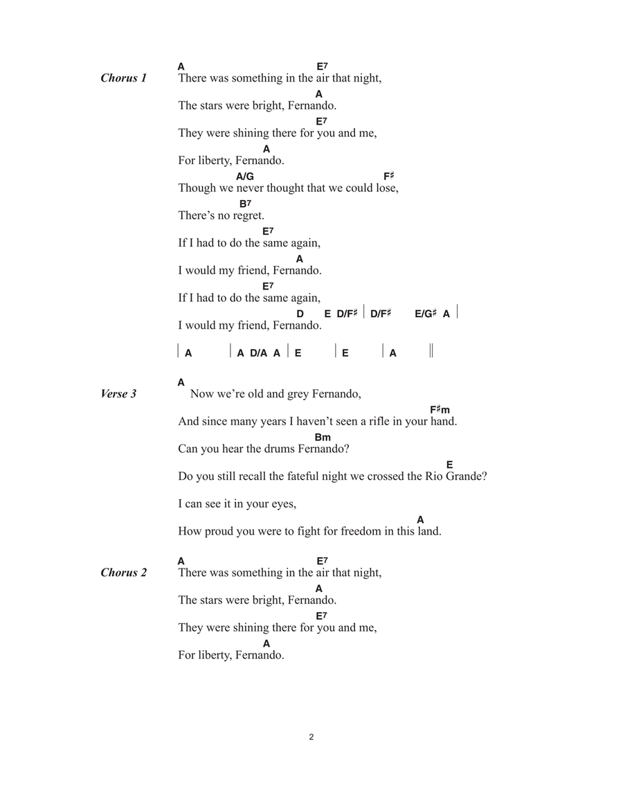 Fernando Fernando Acoustic Guitar scores gallery preview page 2