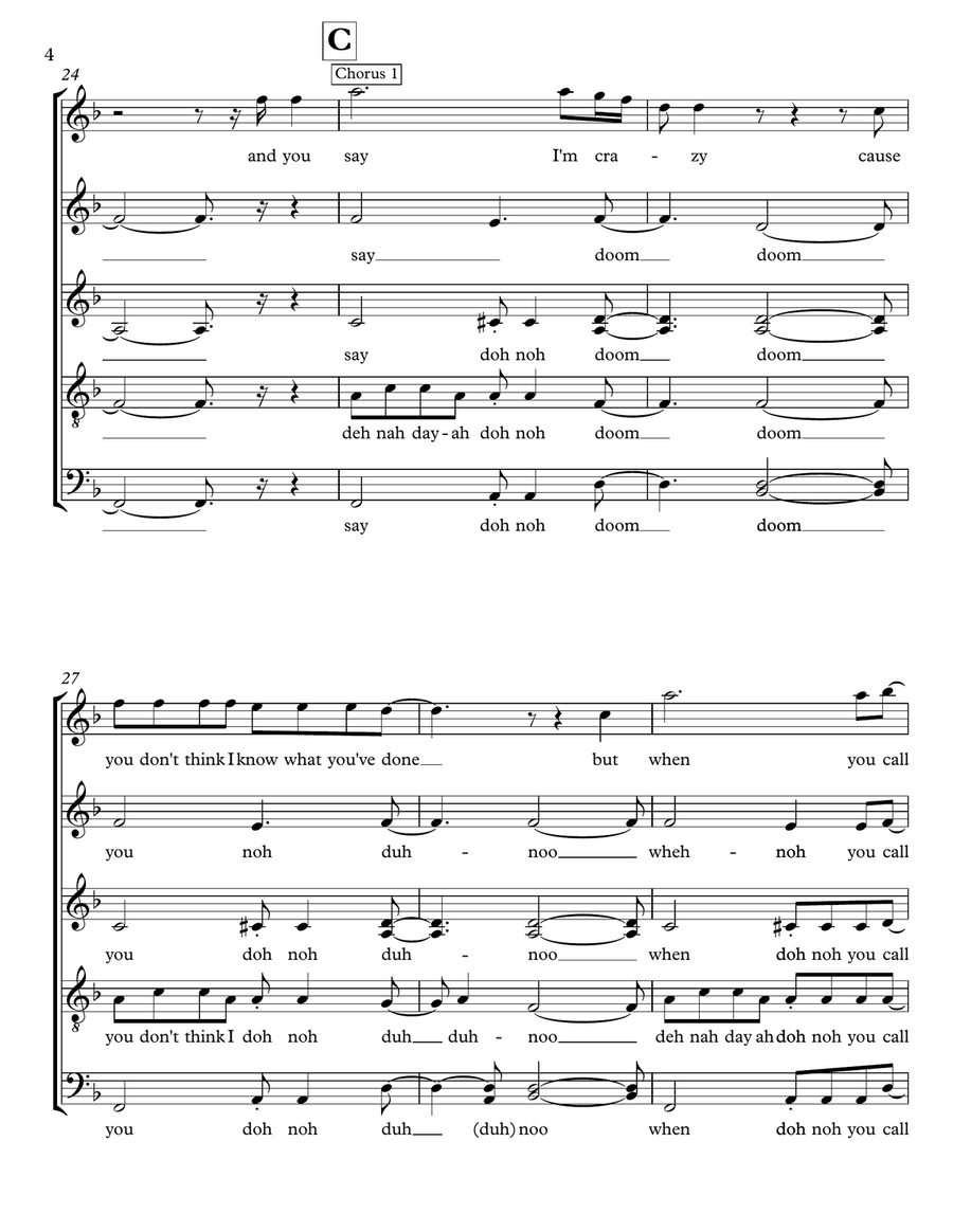 I'm Not The Only One 4-Part scores gallery preview page 4