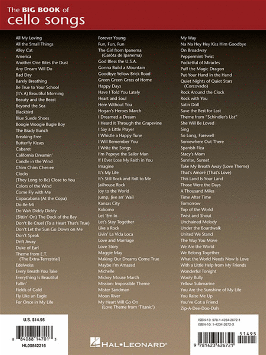 Big Book of Cello Songs Cello scores gallery preview page 2