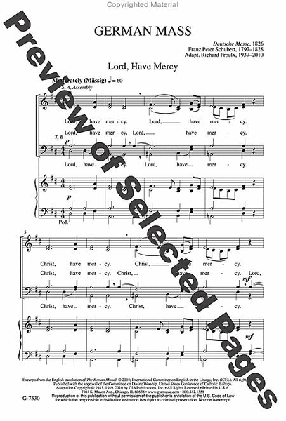 German Mass - Choral / Accompaniment edition