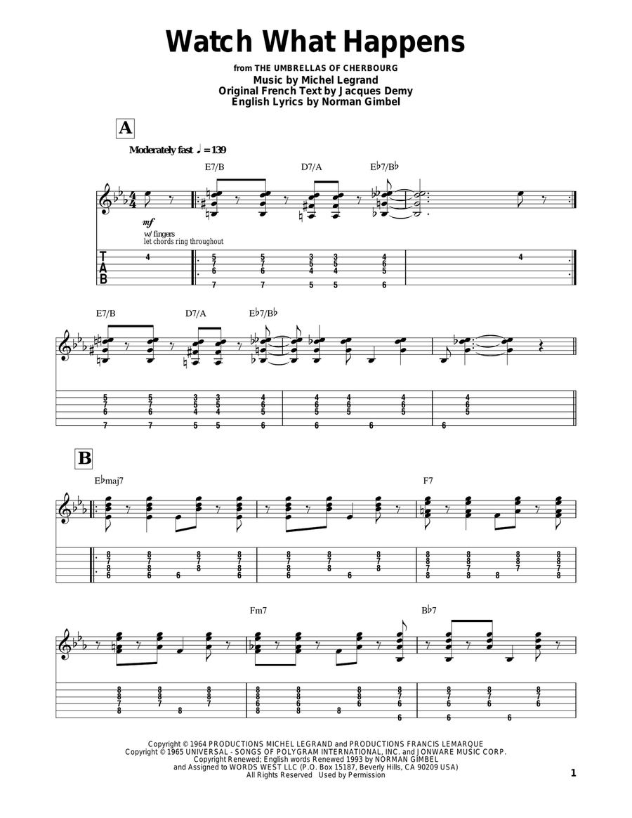Watch What Happens Electric Guitar scores gallery preview page 1