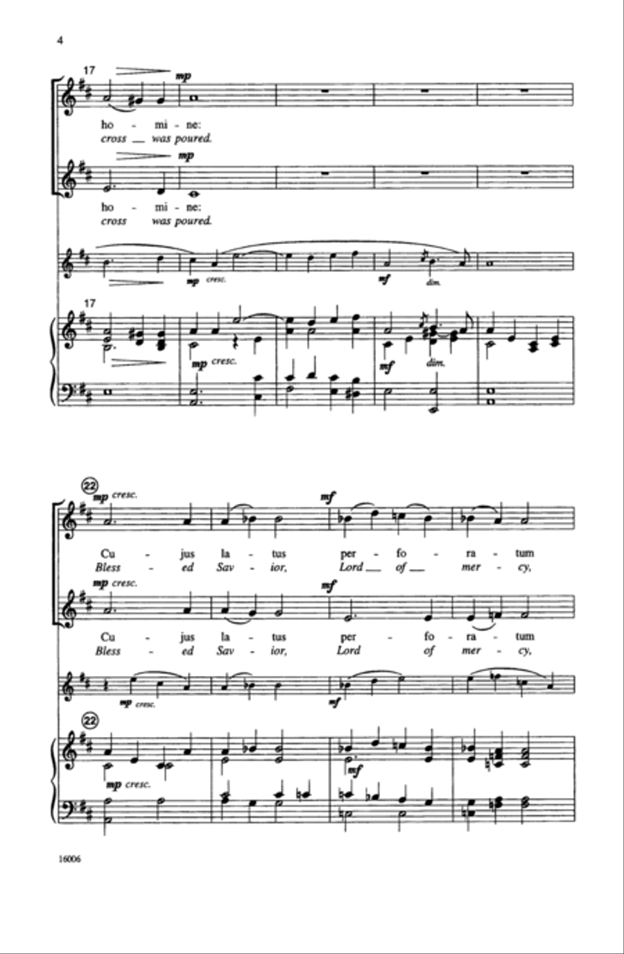 Ave Verum Corpus Unison Choir scores gallery preview page 4
