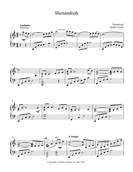 Shenandoah (intermediate piano solo) image number null