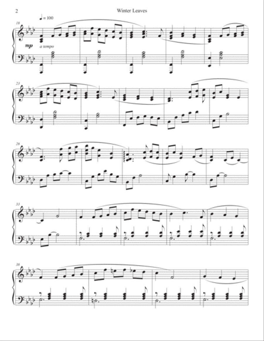 Winter Leaves (Original Piano Composition) Piano Solo scores gallery preview page 2